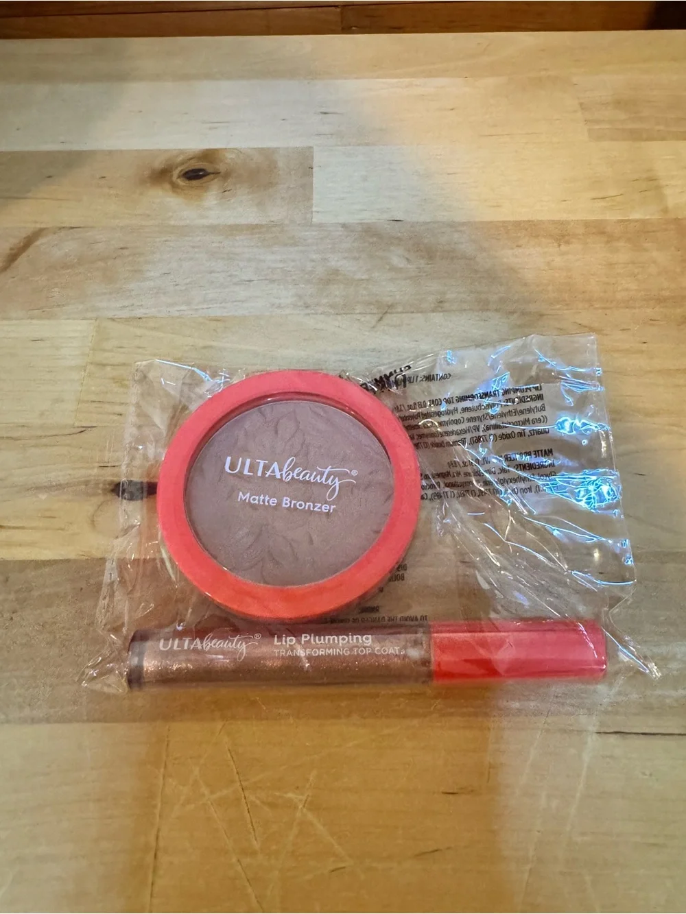 Ulta Beauty Matte Bronzer & Lip Plumping Top Coat - Coral Pink